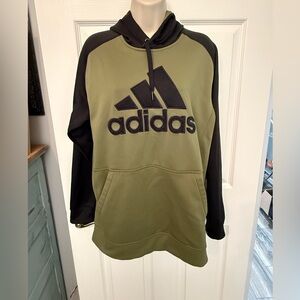 Adidas Men's Olive and Black Climawarm Hoodie